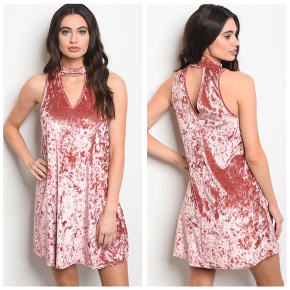 Dresses & Skirts - Mauve Velvet Cutout Dress